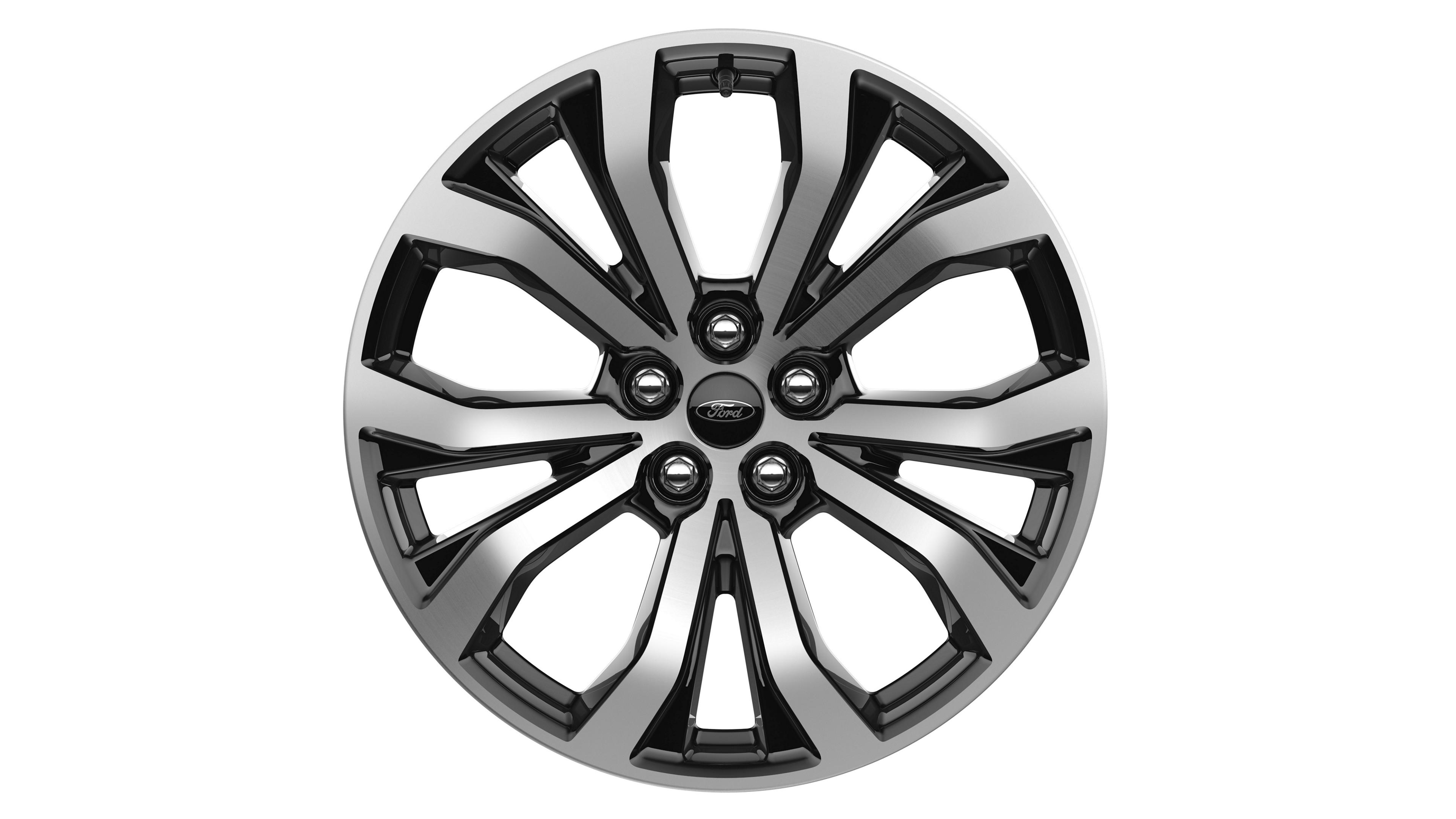A 20-inch Ebony-painted machined aluminum wheel on a white background