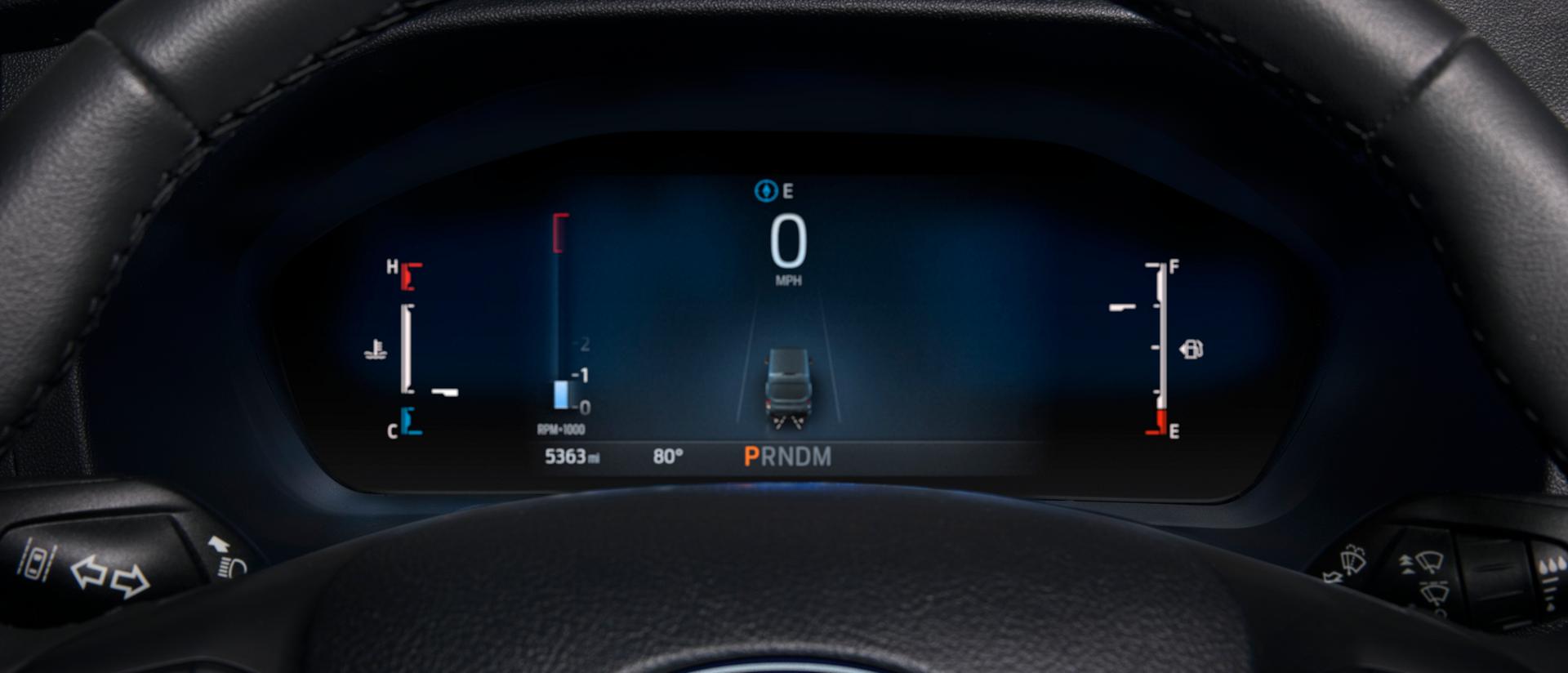 A 2026 Ford Transit® van cluster display close-up