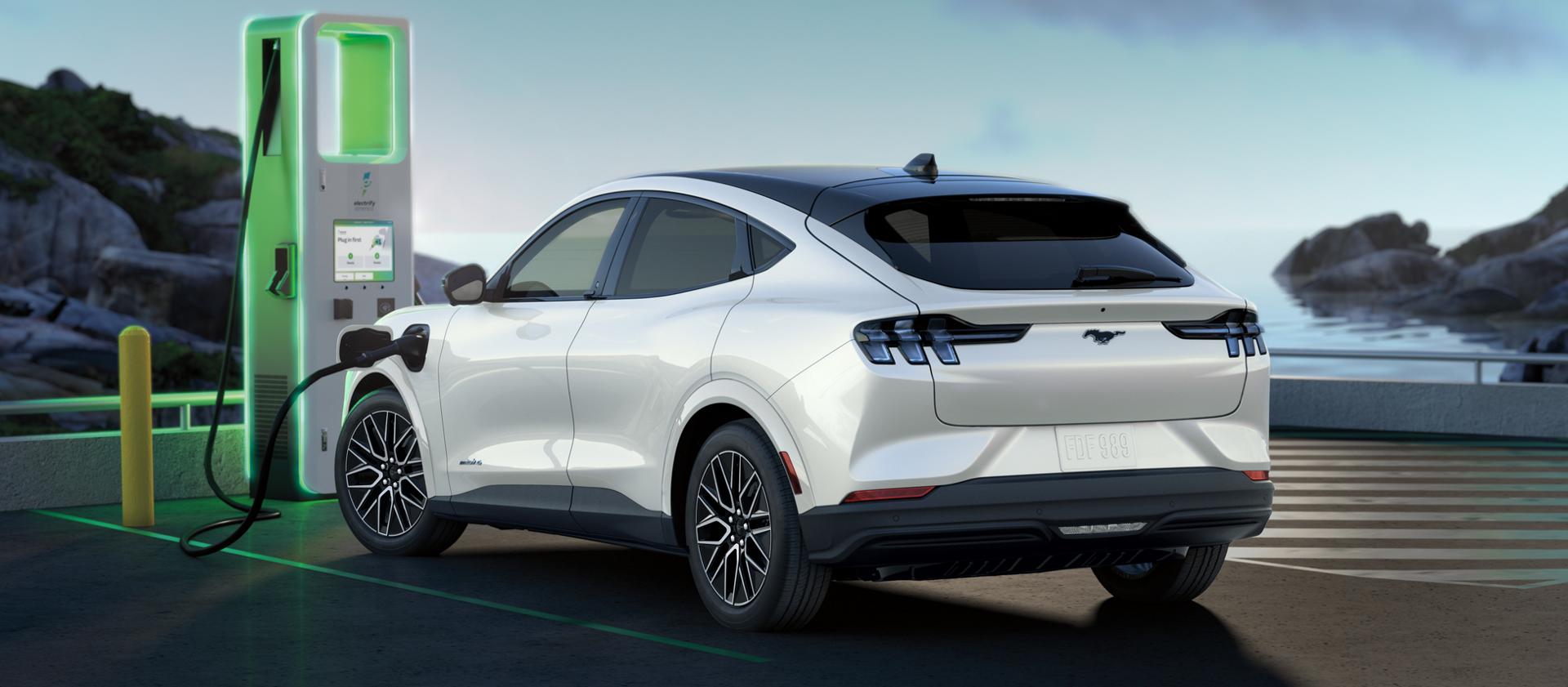 2026 Ford Mustang Mach-E® SUV parked at a public charging station