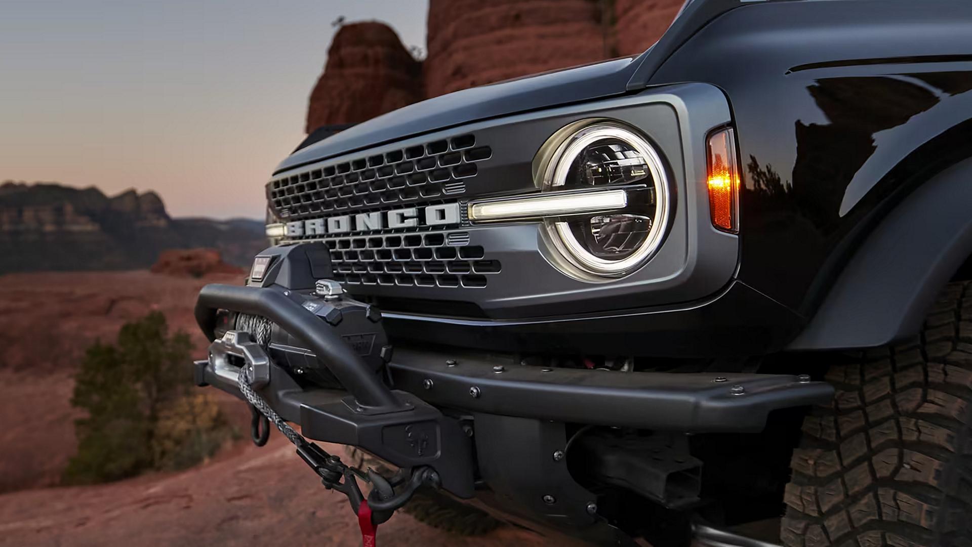 A close-up of the front fascia of a 2025 Ford Bronco® SUV
