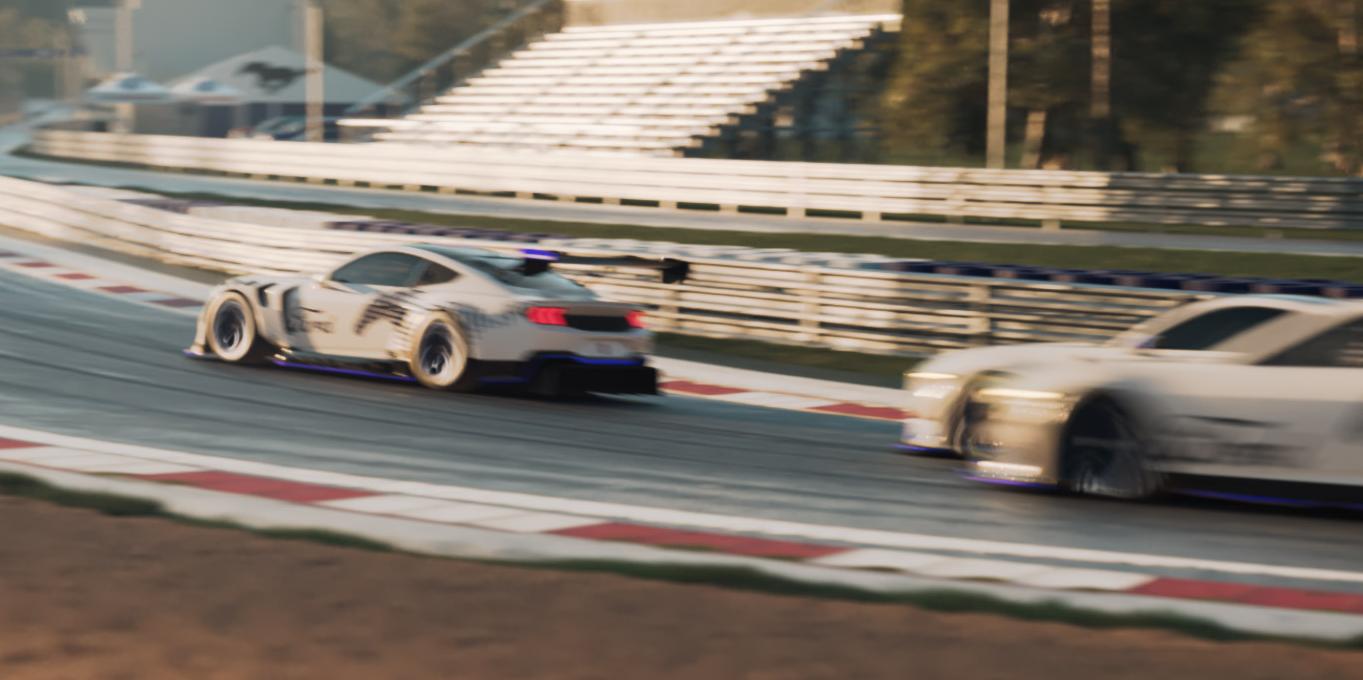 Mustang GT3 on a racetrack.