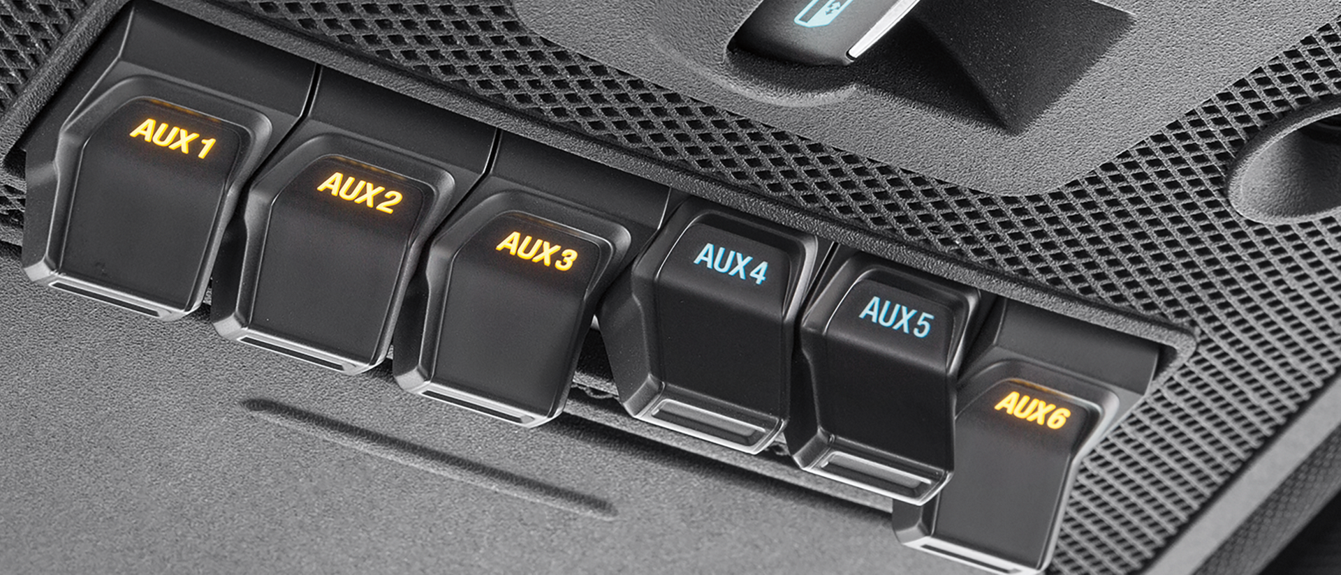 Close up of the 2026 Ford Super Duty® Chassis Cab's upfitter switches