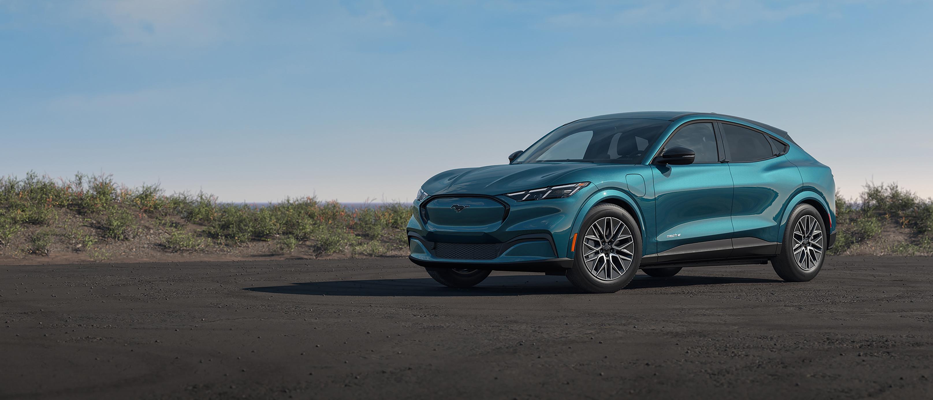 Official Ford Canada image of a blue 2026 Mustang Mach-E Premium