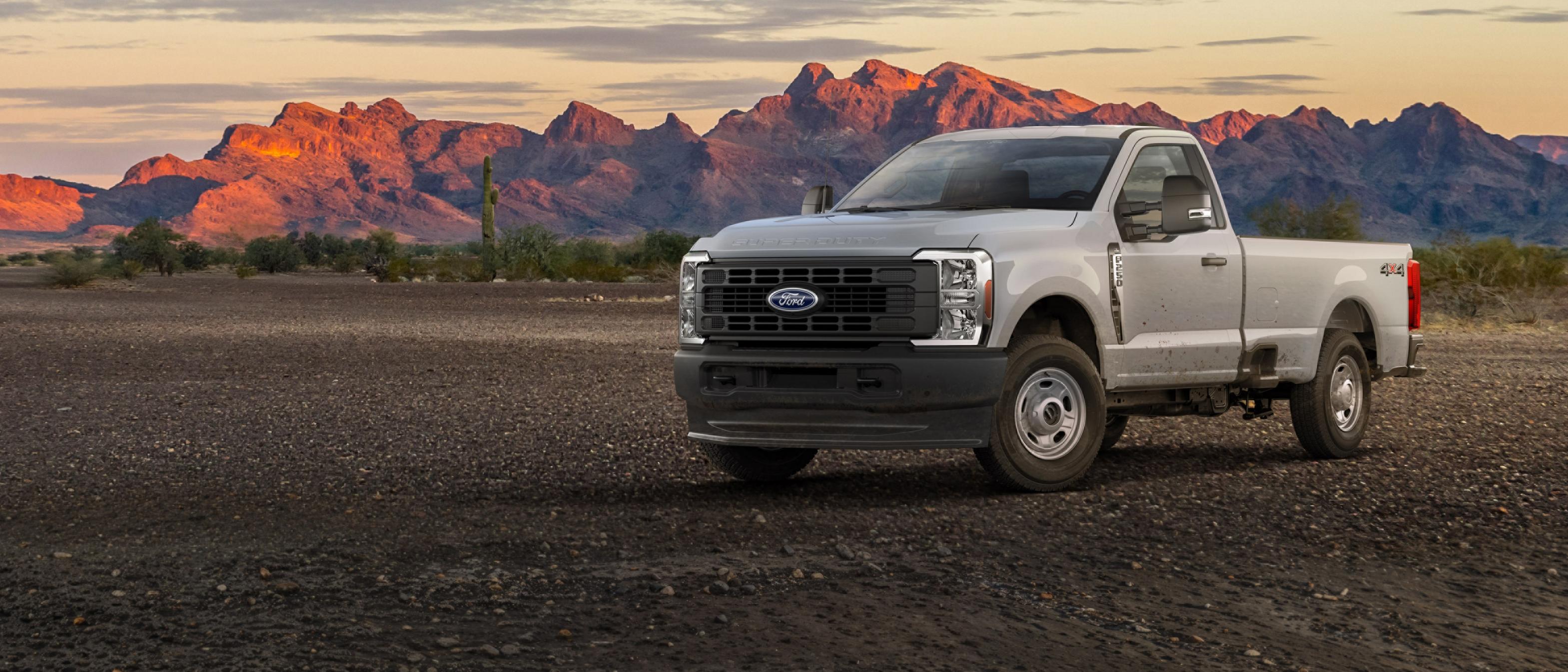 2026 Ford Super Duty® F-250® XL truck parked on a dirt road in the mountains