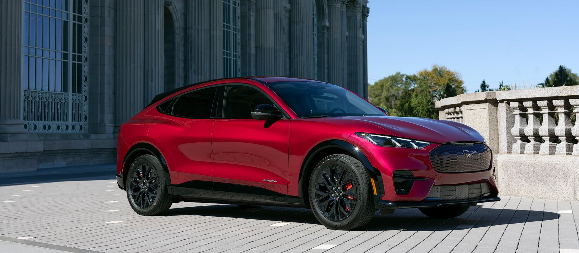 2025 Ford Mustang Mach-E® parked on a terrace