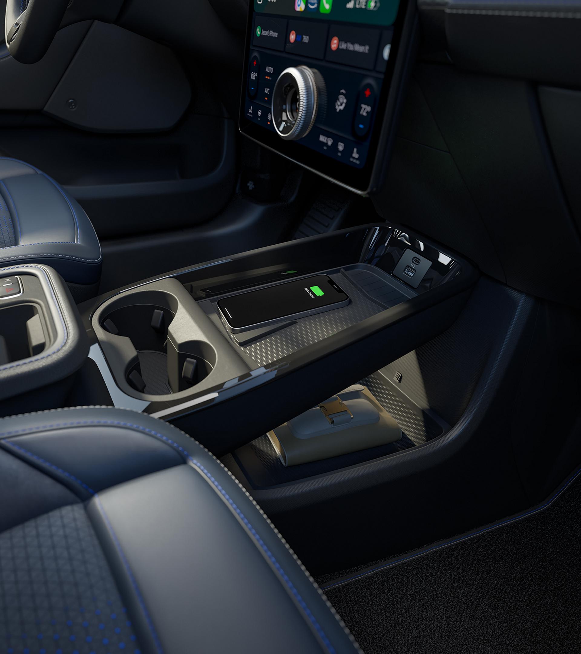 Interior storage in the 2026 Ford Mustang Mach-E® SUV