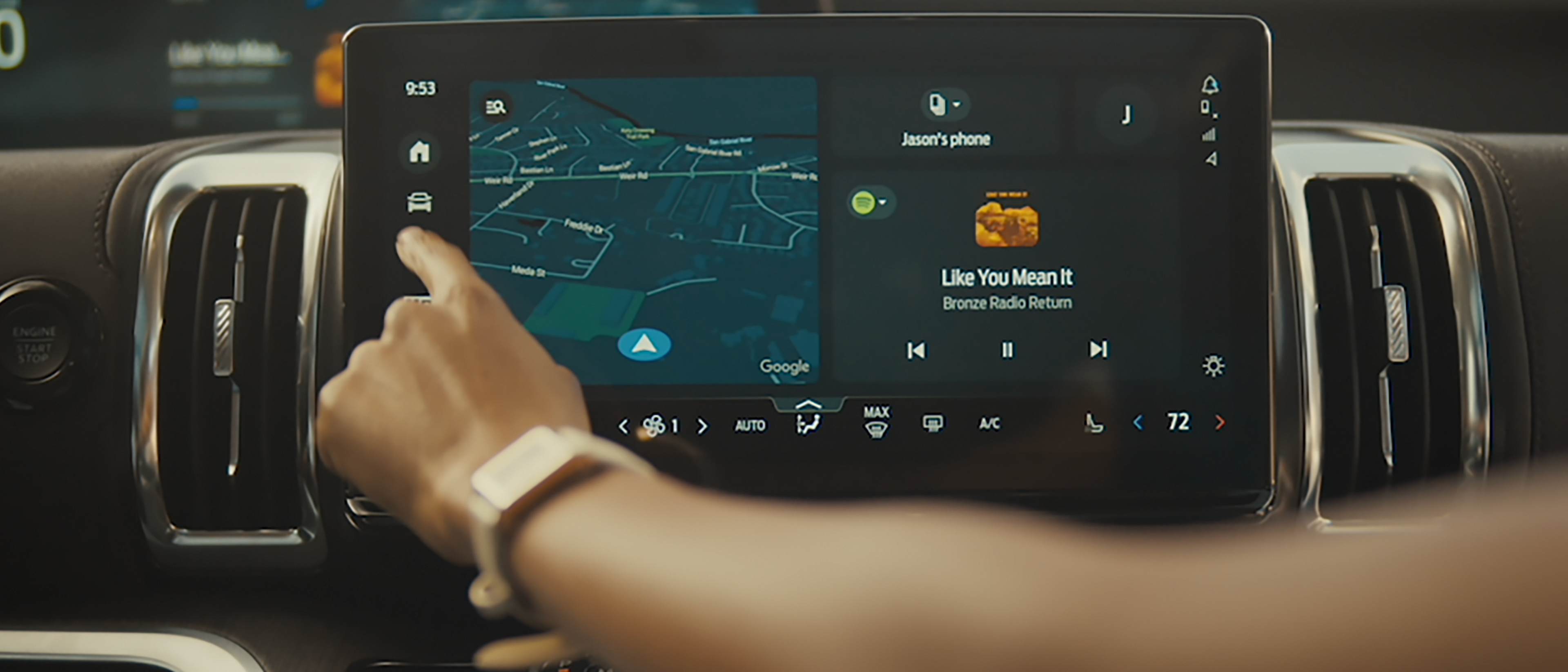 Passenger using the 2027 Ford Expedition® 13.2-inch centre display 