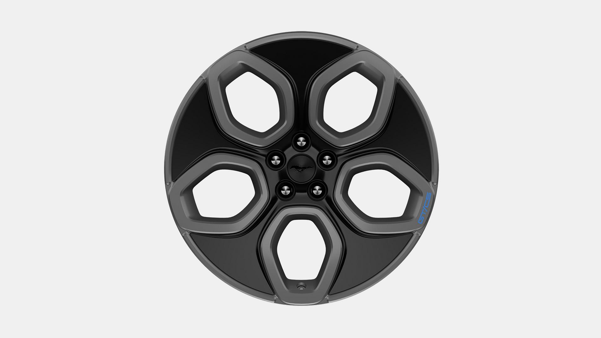 20" Carbonized Grey Wheels With Rave Blue-printed Logo and Gloss-Black Aero Cover