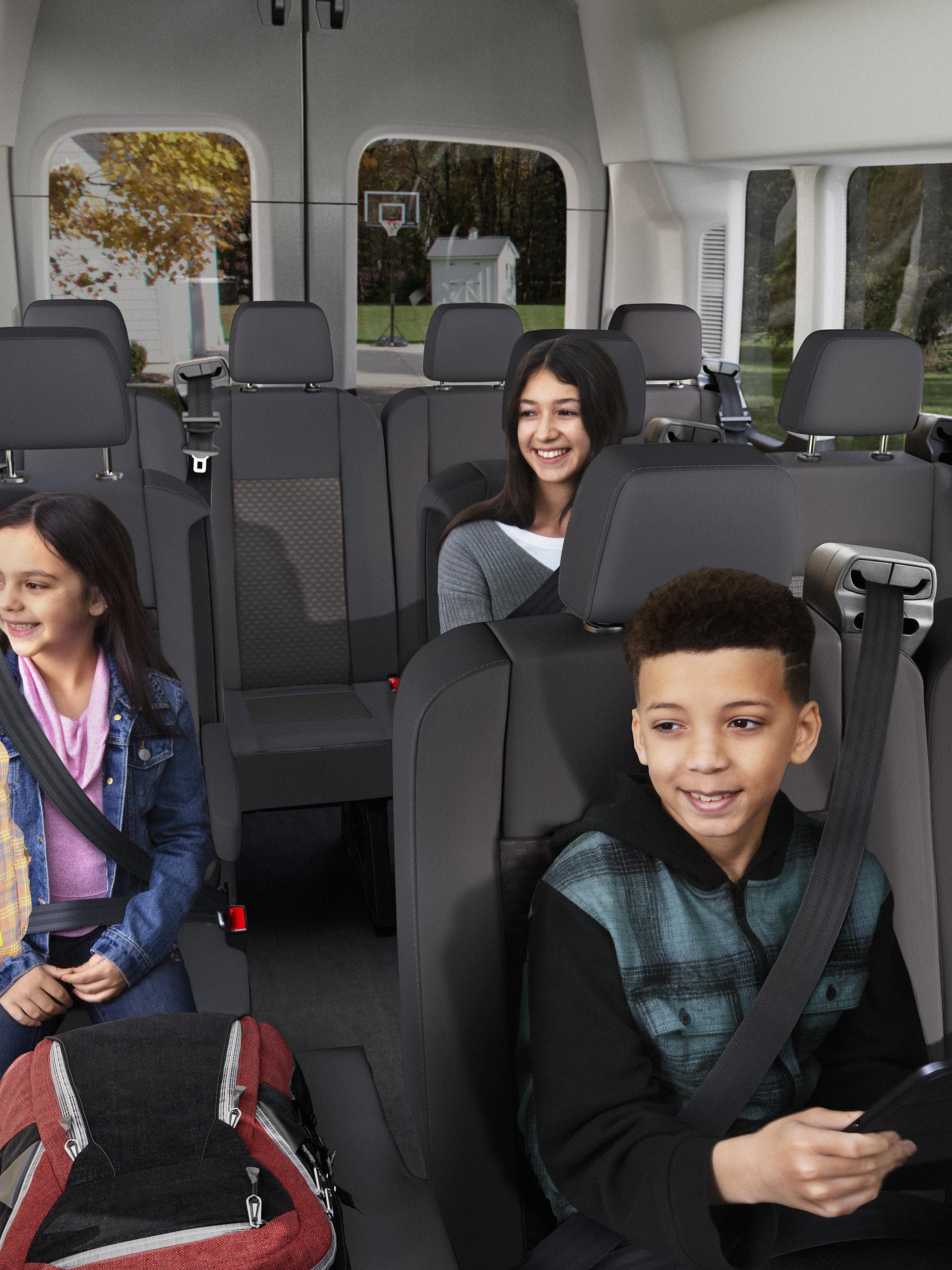 The seating configurations of the 2027 Ford Transit® Cargo and Passenger Vans